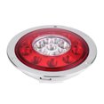 thumbnail image 3 of 2 luces de remolque redondas blancas de 4 pulgadas, 24 LED para la mayoría de remolques, camiones, caravanas, universales, luz de marcha atrás + cromo/alambre, 12-24 V Khall QC03903, 3 of 6