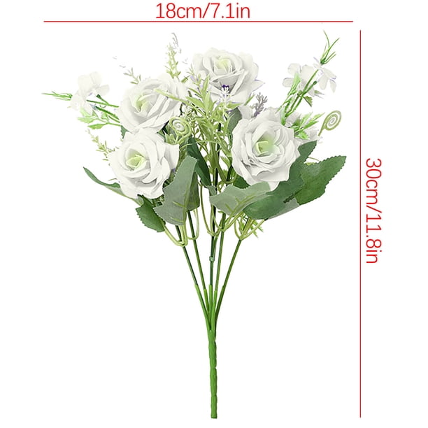 Flor artificial de imitación para sala de estar, decoración de flores de plástico, flores de seda para mesa de comedor, ramo de flores de imitación para decoración de rosas.