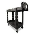 thumbnail image 2 of Rubbermaid Commercial Products 2-Shelf Utility/Service Cart, Small, Lipped Shelves, Ergonomic Handle, 500 lbs. Capacity, for Warehouse/Garage/Cleaning/Manufacturing FG450088BLA, 2 of 14