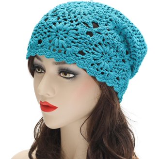8767 Women\'s Slouchy Beanie Hat – Handmade Crochet Knit Skull Cap With Floral 71688KMoaeL._AC_UY350_.jpg main image 2