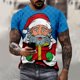 thumbnail image 1 of Camiseta de hombre Feliz Navidad alfabeto Santa 3d impreso manga corta cuello redondo pulóver ropa de hombre de gran tamaño camisetas de dibujos animados, 1 of 4