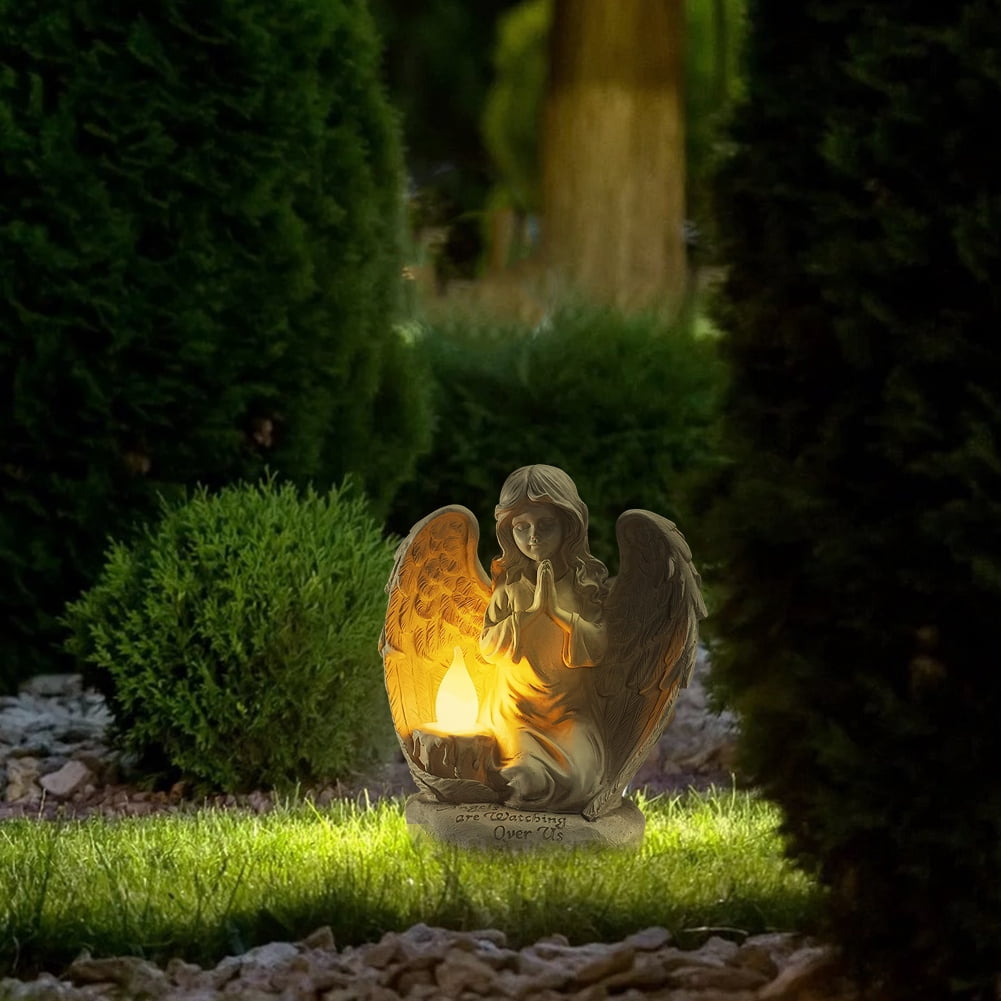 Adornos solares de Ángel bonitos, estatua de Ángel decorativa creativa ...