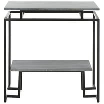 SAFAVIEH Guernica Rectangle End Table, Grey Marble/Black