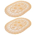 thumbnail image 4 of Juego de posavasos y manteles individuales de PVC con diseño de glamour dorado para decoración de cocinas ovaladas para bodas y restaurantes, 4 of 8
