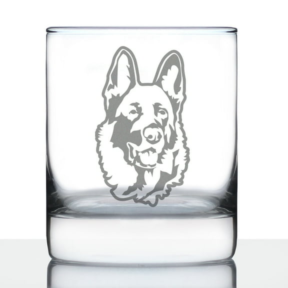 Bevvee Whiskey Rocks Glass 10.25 oz German Shepherd Face German Shepherd Owner Gifts Glassware & Drinkware