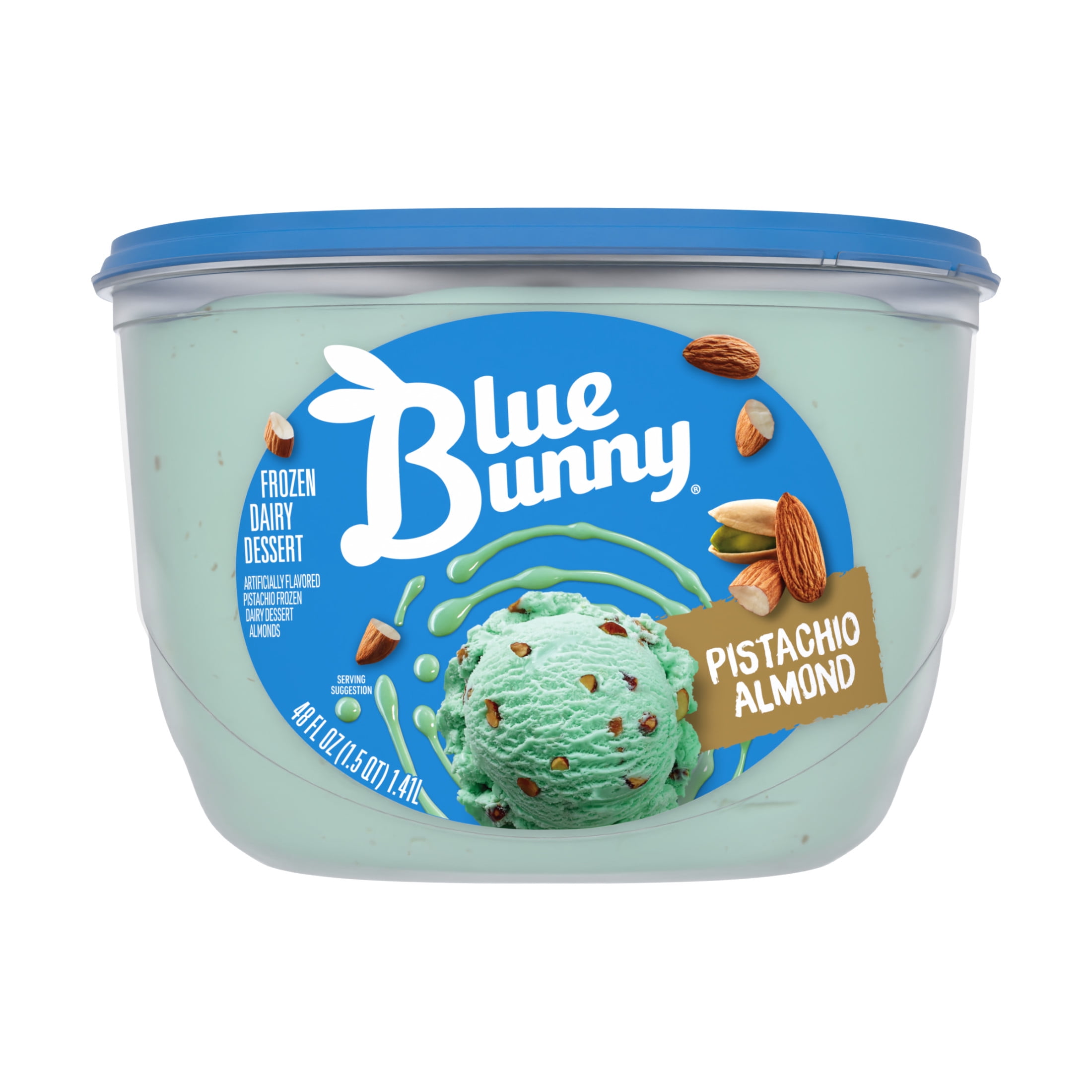 Blue Bunny Pistachio Almond Flavored Premium Frozen Dessert, 48 fl oz