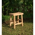 thumbnail image 3 of WholesaleTeak Outdoor Patio Grade-A Teak Wood 16" Single Curved Seat Shower / Bath Room / Pool / Spa Stool Bench  #WMAXSCSB, 3 of 4