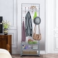 thumbnail image 2 of EASTIN Metal Entryway Coat Shoe Rack 3-Tier Shoe Bench With Coat Hat Umbrella Rack, 2 of 9