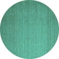 thumbnail image 1 of Ahgly Company Machine Washable Indoor Round Abstract Turquoise Blue Contemporary Area Rugs, 5' Round, 1 of 4