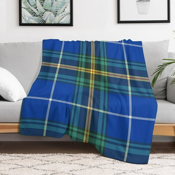 Couverture Tartan de la Province de la Nouvelle-Écosse 40 Pouces[MASK0] Pouces(100x130cm) Couverture Jetée en Flanelle Anti-Boulochage Légère en Molleton Doux, Couverture Toutes Saisons pour Canapé et Lit Fabriquée au Canada