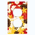 thumbnail image 2 of Metal Light Switch Plate Cover Japanese Sakura Red Flower Beige Wallpaper  FLW047, 2 of 13