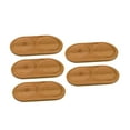 thumbnail image 4 of Abbracc 5 Pieces Bamboo Serving Tray Cup Coaster for Coffee Table Kitchen Countertop oval 2 holes, 4 of 9