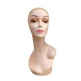 thumbnail image 2 of Maniquí de cabeza de peluca para mujer, maniquí femenino de hombro izquierdo, soporte de exhibición de peluca portátil de 48cm de altura para pelucas, Estilo A, 2 of 8