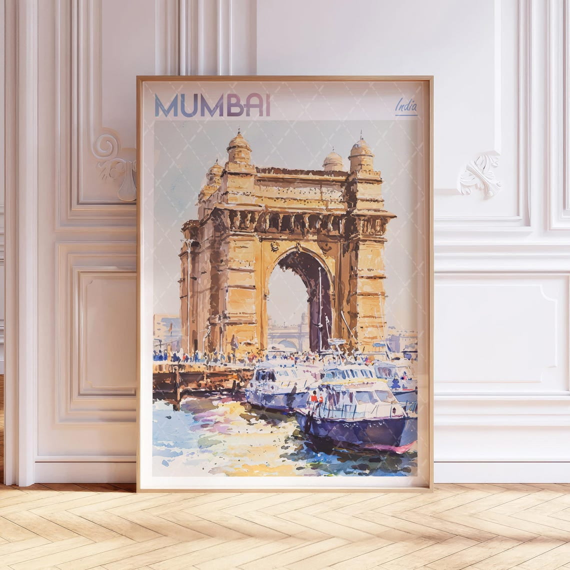 Mumbai India Pastel Travel Unframed Paper Print
