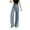 Blue, variant on YM YOUMU Women High Waist Denim Pant Straight Wide Leg Jeans Trousers Casual