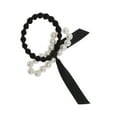thumbnail image 5 of Unique Bargains 1 Pc Elegant Bow Pearl Scrunchies Hair Elastic Band black, 5 of 5