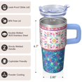 thumbnail image 3 of Boho Style 20oz Tumbler with Lids and Straws, Stainless Steel Insulated Travel Coffee Mug, Double Wall Vacuum Leakproof Bohemian, 3 of 5