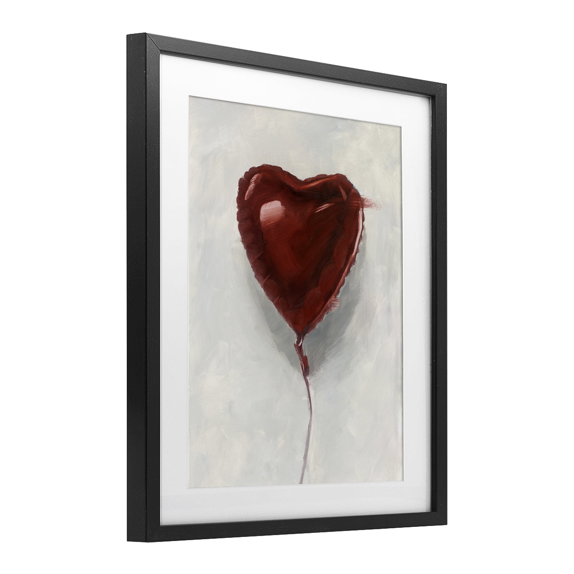 Stupell Industries Heart Shaped Balloon Black Framed Print Under Glass, design by Ethan Harper