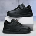 thumbnail image 5 of Xudanell Boys Shoes Leather Solid Color Board Shoes Small White Shoes Small Black Shoes Boys Sneakers Black, 5 of 8