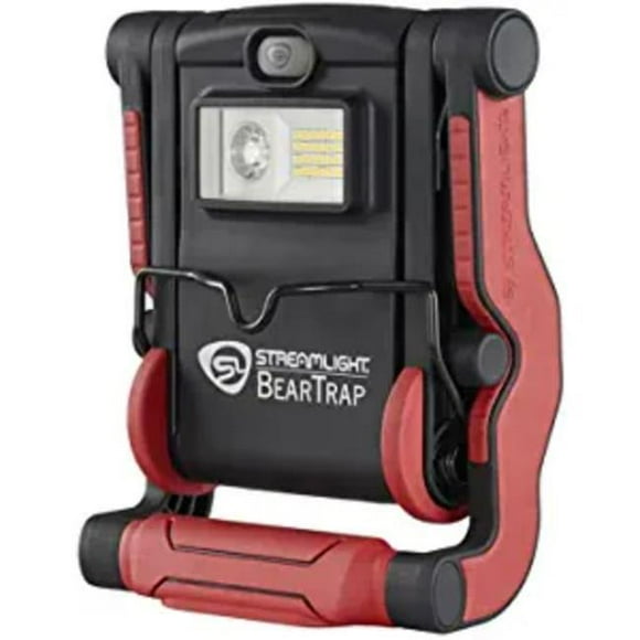 Streamlight SR61520 2000 lm BearTrap Multi-Function Worklight with Magnetic Base & Hang Hook, Red