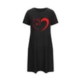 thumbnail image 4 of Camisón corto de talla grande para mujer, camisón de manga corta con estampado de pecho a la moda, camisón para mujer, 4 of 5
