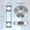 thumbnail image 3 of Unique Bargains 5pcs 19.05x41.275x11.113mm Double Metal Shield R12ZZ Single Row Deep Groove Ball Bearings, 3 of 6