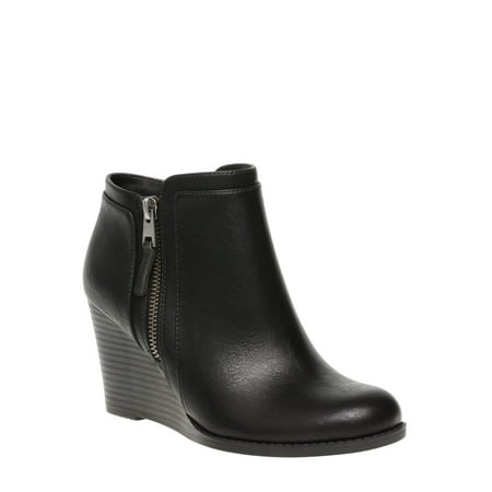 Womens Time And Tru Wedge Boot (Best Black Boots For Fall)