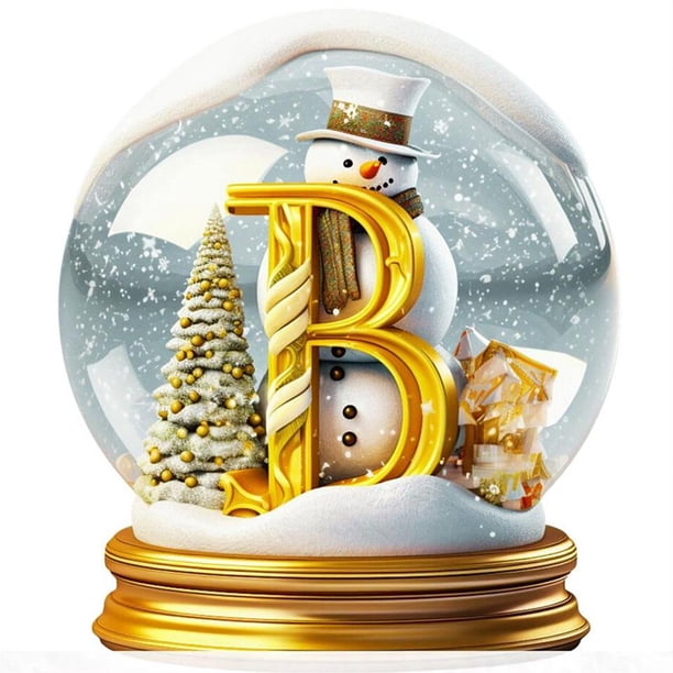 Pintura de Diamante 5D Wdftyju DIY Taladro Redondo Completo Navidad Bola de Cristal B 50x50cm