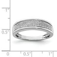 thumbnail image 2 of 925 Sterling Silver Polished Diamond Mens Band Ring Size 9 Wedding Band for Men - .20 dwt, 2 of 2