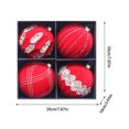 thumbnail image 3 of Hvmvliv Christmas Ornaments 4Pc 3.9inch Christmas Tree Ornament Xmas Balls Decorations Flocked Sequins Xmas Tree Ornaments for Shatterproof Christmas Decoration Supplies Red, 3 of 6