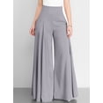 thumbnail image 5 of Palazzo Pants for Women Slacks Wide Leg High Waisted Business Casual Work Trousers with Pockets Gray L, 5 of 6