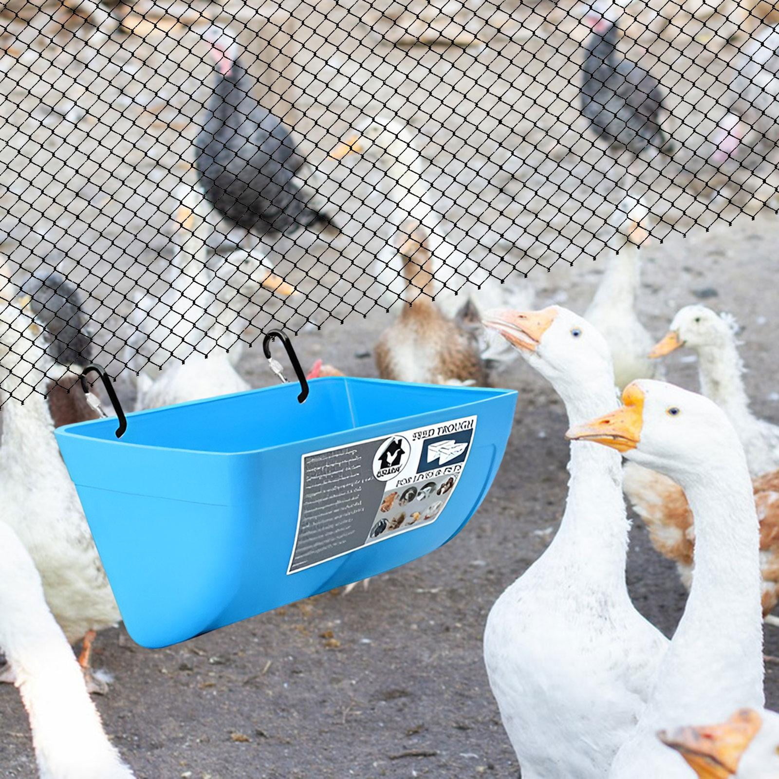 perfeclan Waterer, Bucket, Feeding Trough, Feeding Bowl, Automatic Feeder, Hanging Fence, Feeding Trough for Cats, Piglets, Hamsters, Small Animals Outdoor Black