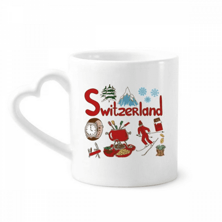 

Switzerland National symbol Landmark Mug Coffee Cerac Drinkware Glass Heart Cup