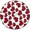 thumbnail image 1 of FMSHPON Love Hearts Xmas Christmas Tree Skirt Stand Mat for Holiday Party Decoration Indoor Outdoor 36 inches, 1 of 3