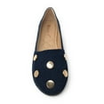 thumbnail image 5 of Victoria K Women's Round Gold Studs Denim Ballerina Flats, 5 of 5