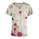 thumbnail image 5 of Camisas de Mujer Fiudx Tops de Manga Corta con Cuello En V Estampado Navideño con Blusa de Bolsillo, 5 of 5