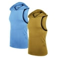 thumbnail image 6 of Coshow Men's 2 Pack Workout Hooded Tank Tops Bodybuilding Muscle Cut Off T Shirt Sleeveless Gym Hoodies, 6 of 9