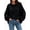 Black, variant on Women Oversized Chunky Knit Sweater Crew Neck Loose Long Sleeve Pullover Jumper
