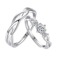 thumbnail image 1 of anillo de compromiso de pareja ajustable para su amor y para ella lindo y cómodo plata Sincero Electrónica, 1 of 5