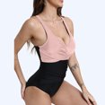 thumbnail image 4 of Iugvhana Women's Tummy Control Swimsuits Crisscross One Piece Bathing Suits V Neck Ruched Slimming Swimwear High Waisted Swim Suit Pink XXL, 4 of 5