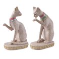 thumbnail image 1 of 2x Sand St Ancient Mau Cat Statue Hand Carved Sculpture Figurine, 1 of 8