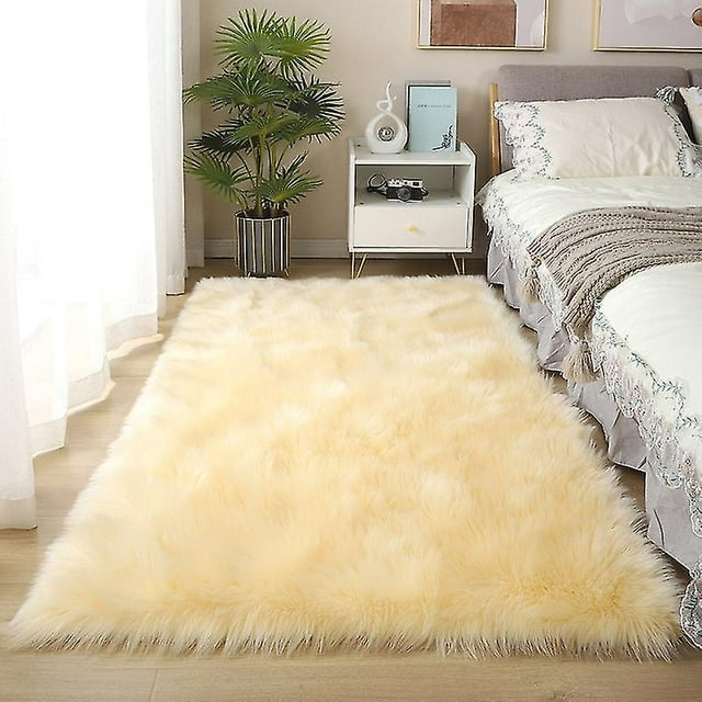 Thick Carpet Soft Sheepskin For Living Room Plush Rug Bedroom Faux Fur Wool Fluffy Floor Carpets Window Bedside Home Decor Rugs