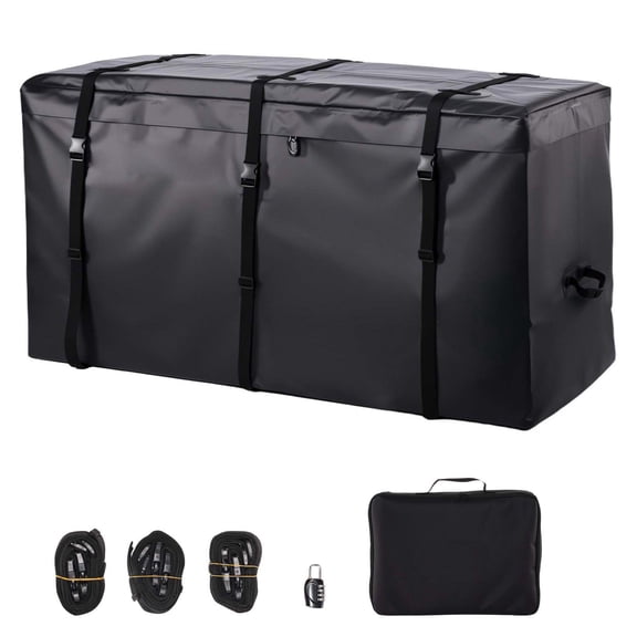 Heavy Duty Waterproof 840D PVC Hitch Cargo Carrier Bag 30 Cubic Feet 60.24x24.02x35.94in for Truck Bed SUV Van with Reinforced Straps