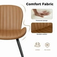 thumbnail image 3 of Daluvenix Modern Dining Chairs Set of 2 Upholstered Comfy Fabric Kitchen & Dining Room Chairs with Metal Legs & Thick Cushions for Living Room, Brown, 3 of 5