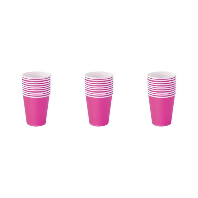 Guardoinrt 50pieces Disposable Cups For Coffee Lovers Vibrant Colors Tear-resistant Party Paper Cups Durability rose red 3Set