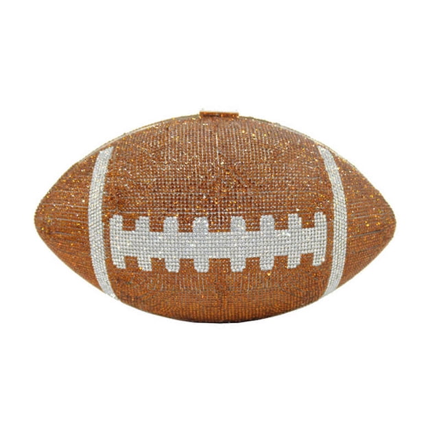 Sacs Pochette Balle Ellipse Rugby pour Femmes Soirée pour Sacs à Main en Strass Dames Fête Sac à Souper