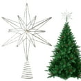 thumbnail image 1 of Christmas Tree Topper Star Lighted Five Pointed Star LED Tree Topper With Spring Base Gold Tree Decoration For Holiday Home Indoor Outdoor, 1 of 5