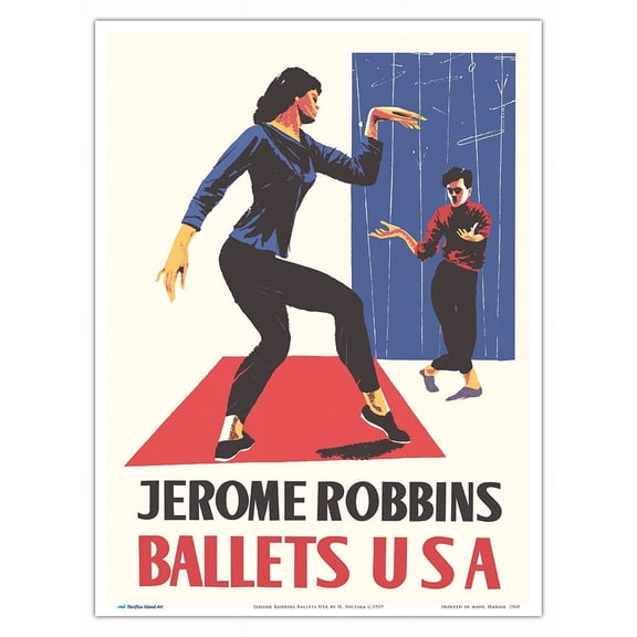 Jerome Robbins Ballets USA - Vintage Dance Poster by H. Suceska c.1959 - Master Art Print (Unframed) 9in x 12in