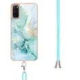 thumbnail image 3 of Galaxy S20 Case, Allytech Luxury Marble Pattern Rubber Flexible TPU Drop Protection Anti-scratch Lanyard Back Cover for Girls Women Case for Samsung Galaxy S20, Green, 3 of 4