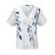 thumbnail image 3 of Tops de Manga Corta Cuello en V para las Mujeres Plegar Impreso Botón Abajo Blusa de Verano Casual, Tops de Verano de las Mujeres Cuello en V con Mangas Cortas, 3 of 5